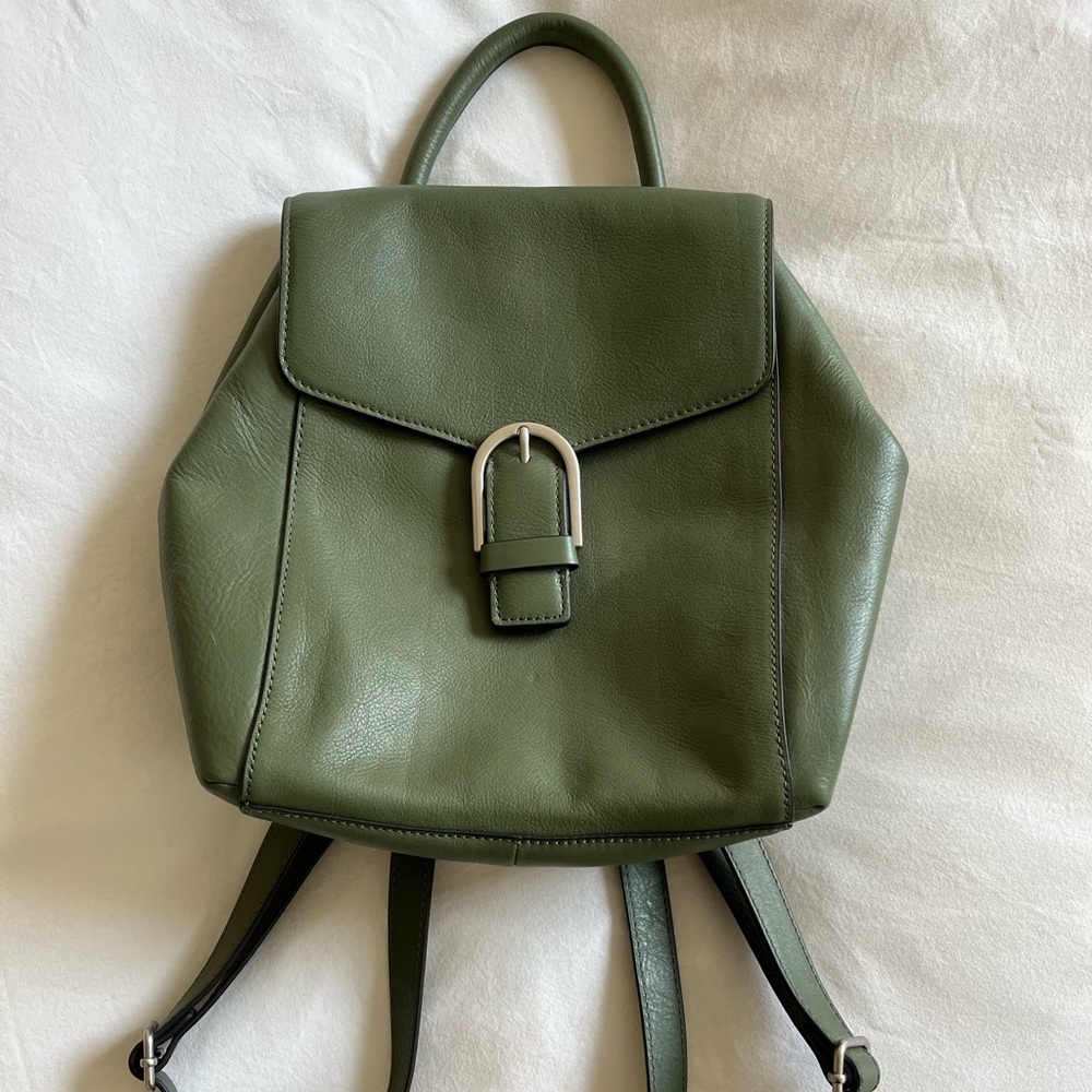 Gorgeous Green Leather Backpack
